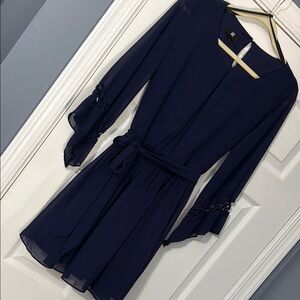 Dark Blue Long Sleeve / bell sleeve Dress